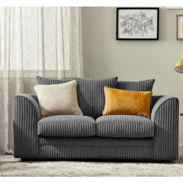 Morris L Shape Jumbo Cord 4 Seater Grey Corner Sofa - Right Side