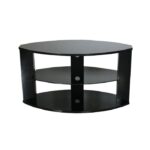 Oval 3-Shelf Black TV Stand