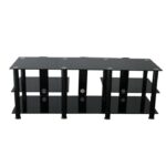 Osaka Large 3-Tier Black Glass TV Stand
