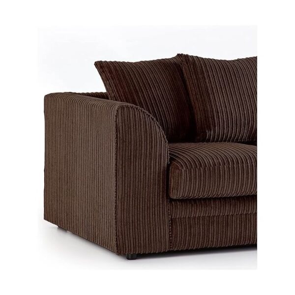 Morris L Shape Jumbo Cord 4 Seater Chocolate Brown Corner Sofa - Left Side