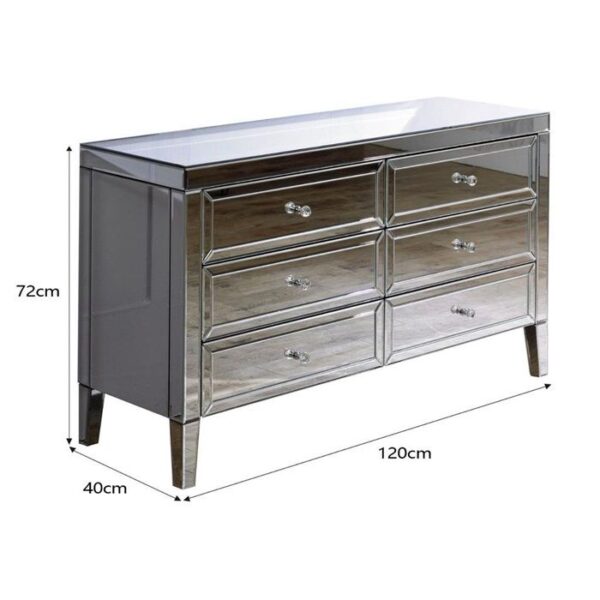 Mirrored 6 Drawer Chester