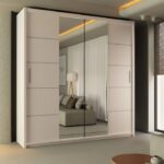 Tokyo Mirror Sliding Door 180cm Wardrobe - White