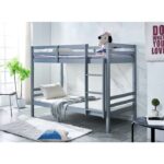 High Quality Pine Wooden Kids Bunk Single Bed - Grey