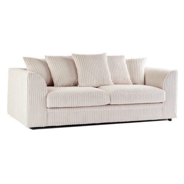 Morris L Shape Jumbo Cord 4 Seater Cream Corner Sofa - Right Side