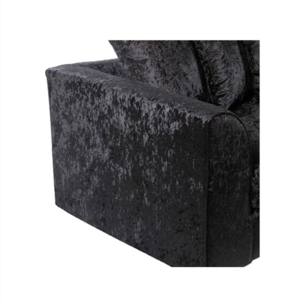 Crystal Crushed Velvet 3 Seater and 2 Seater Sofa Set - Black