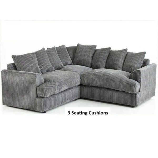 Liverpool Jumbo Cord Corner Sofa - Black